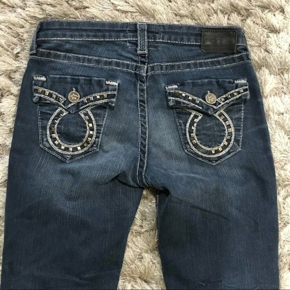 Big Star Miki Dark Wash Blue Distressed Jeans Denim Size 27